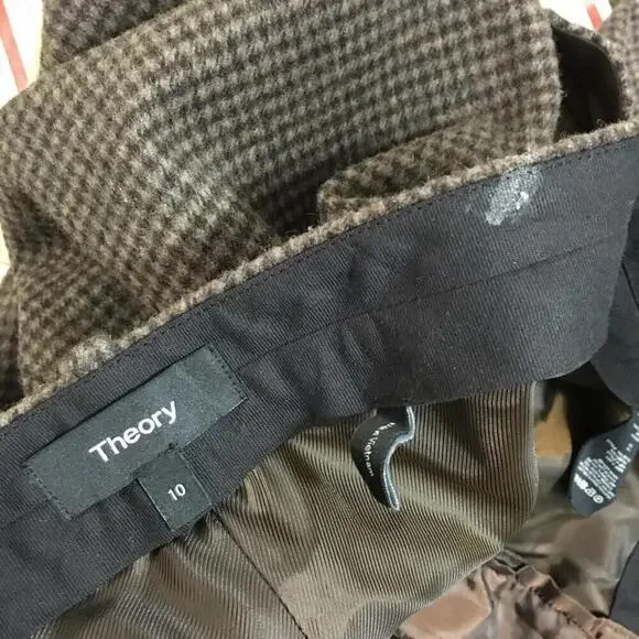 Theory Women’s Wool Blend Plaid Pants Size 10 - Picture 4 of 6